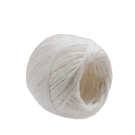Rotolo di spago diametro 1 mm lunghezza 90 m fibra naturale titolo 2/6 100 gr finitura candido cerato bianco Viva 10 pezzi