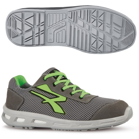 Calzatura di sicurezza Summer S1P SRC Red Lion pelle scamosciata morbida numero 45 grigio/verde UPower