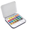 Acquerelli Aquafine colori assortiti Daler Rowney scatola metallo 24 acquerelli + pennello + tavolozza