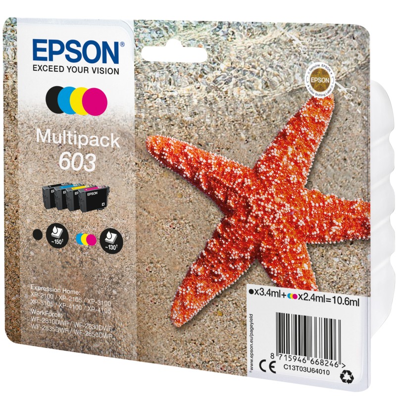 Epson Cartuccia ink 603 C/M/Y/K C13T03U64010 BK 3