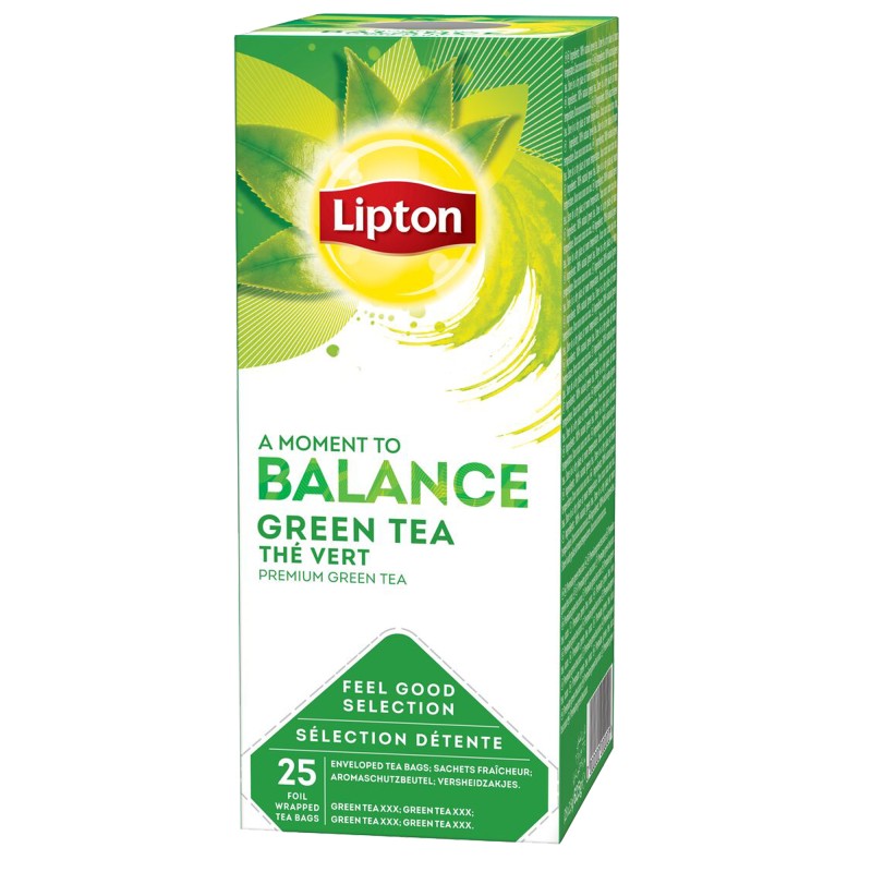 Tè verde puro Feel Good Selection in filtro Lipton conf. 25 pezzi