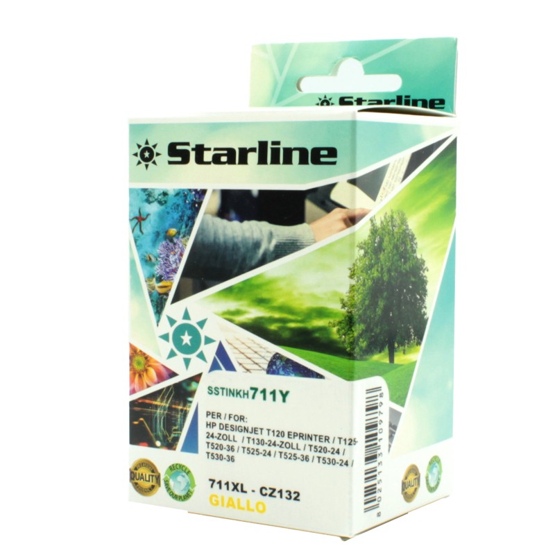 Starline Cartuccia ink Compatibile per HP 711 Giallo CZ132A 26ml