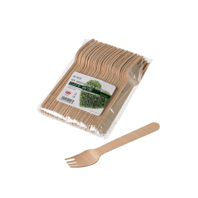 Forchette in legno 16 cm Leone conf. 48 pezzi
