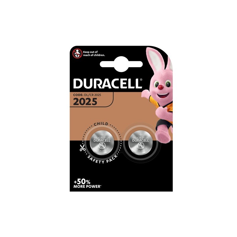 Pile litio 3V CR2025 Duracell blister 2 pile