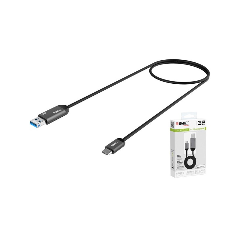 Emtec Usb 3.1 Duo TypeC Nero ECMMD32GT753C 32GB