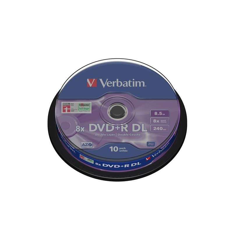 Verbatim Scatola 10 DVD+R Dual Layer serigrafato Spindle 43666 8,5GB