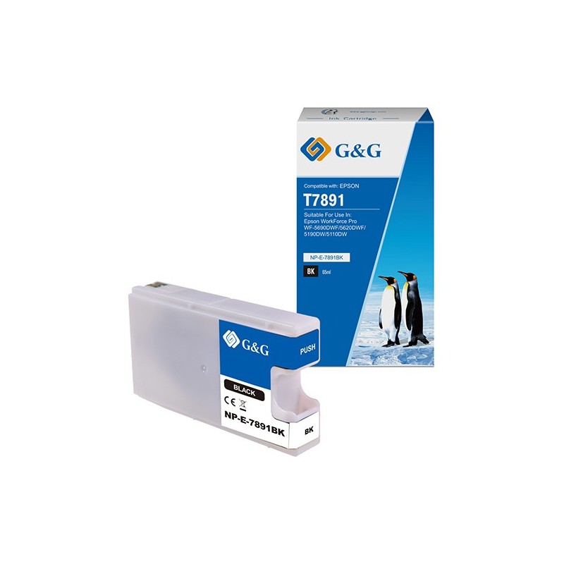 G&G Cartuccia ink Compatibile per Epson workforce pro wf5690dwf/ wf5620dwf Nero