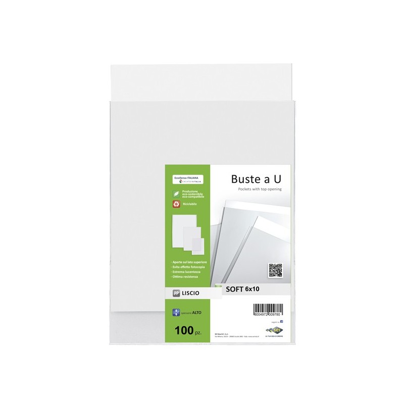 Buste a sacco Soft PPL 6 x 10 cm liscio trasparente Sei Rota conf. 100 pezzi