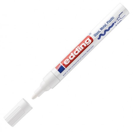 Marcatore permanente a vernice 750 punta 2 4 mm bianco Edding