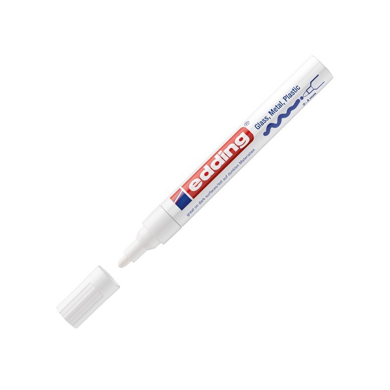 Marcatore permanente a vernice 750 punta 2 4 mm bianco Edding