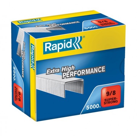 Punti Rapid Super Strong alti spessori 9/8 acciaio zincato metallo Rapid conf. 5000 pezzi