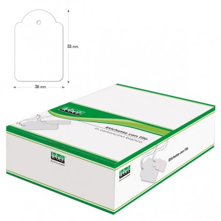 Etichette con filo A392 36 x 53 mm bianco Lebez conf. 500 pezzi