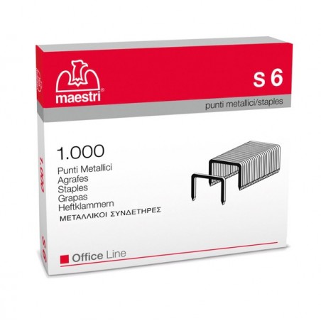 Punti S6 23/6 acciaio metallo Romeo Maestri conf. 1000 pezzi