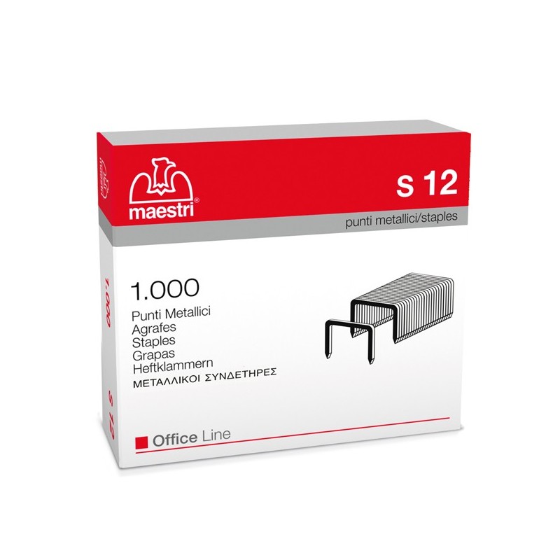 Punti S12 23/12 acciaio metallo Romeo Maestri conf. 1000 pezzi