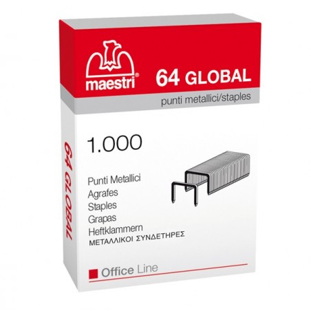 Punti eurostaples 64 Global 6/4 Romeo Maestri scatola da 1000 punti