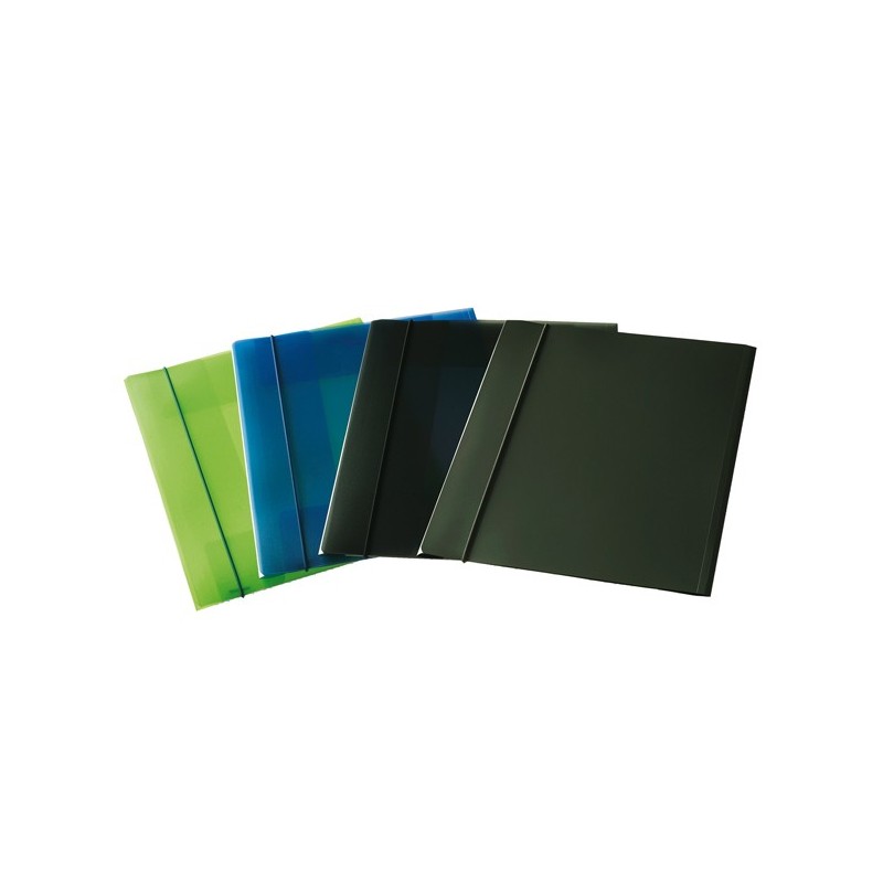 Cartellina con elastico PPL 3 lembi 23,5x34,5 cm trasparente blu Fellowes