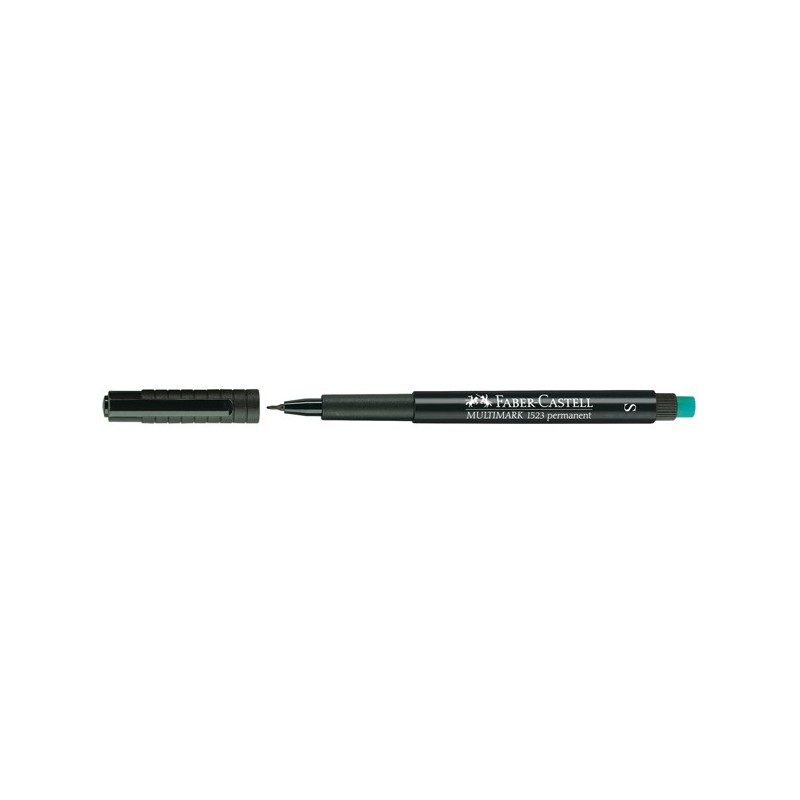 Pennarello Multimark universale permanente con gomma punta fine 0,6mm nero Faber Castell