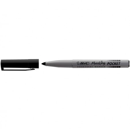 Marcatori permanente Marking a base d'alcool punta pocket tonda 1,10mm nero Bic conf. 12 pezzi
