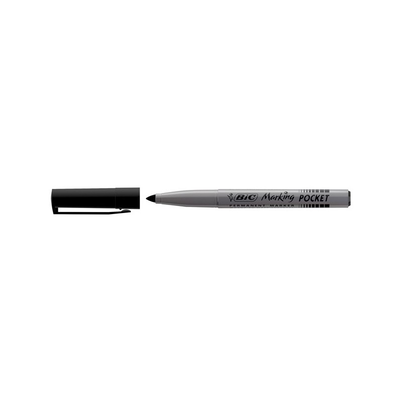 Marcatori permanente Marking a base d'alcool punta pocket tonda 1,10mm nero Bic conf. 12 pezzi