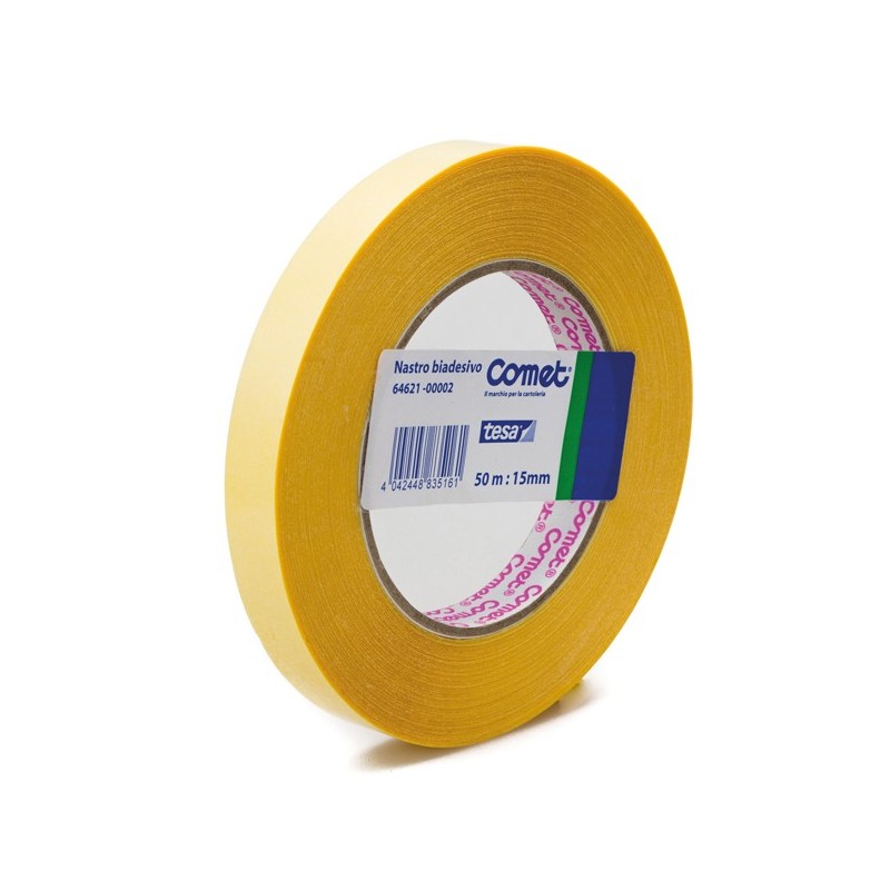 Nastro biadesivo 1,5 cm x 50 m trasparente Comet