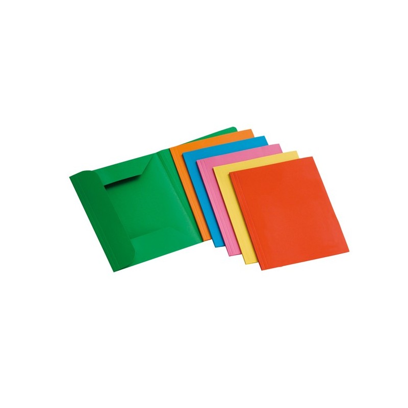 Cartelline 3 lembi 200 gr 25x33 cm mix 6 colori Brefiocart conf. 12 pezzi