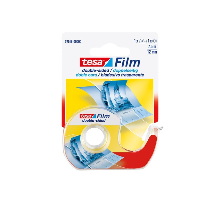 Nastro biadesivo Tesa Film in chiocciola 1,2 cm x 7,5 m trasparente Tesa