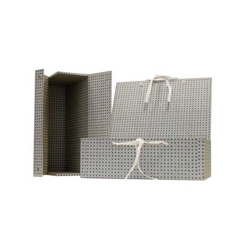 Scatola archivio in legno con fettuccia 38x27 cm dorso 12 cm grigio Brefiocart