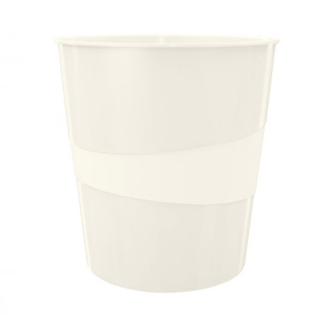 Cestino gettacarte WOW altezza 32,4 cm diametro 29 cm 15 L bianco metallizzato Leitz