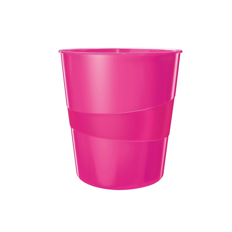 Cestino gettacarte WOW altezza 32,4 cm diametro 29 cm 15 L fucsia metallizzato Leitz