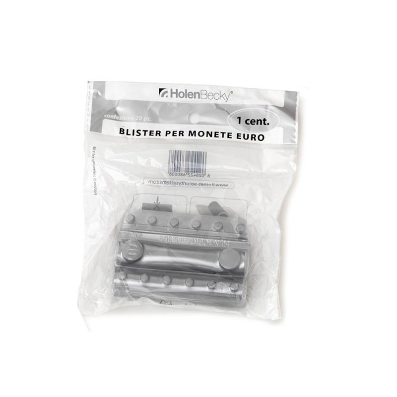 Portamonete PVC 1 cent trasparente HolenBecky blister 20 pezzi