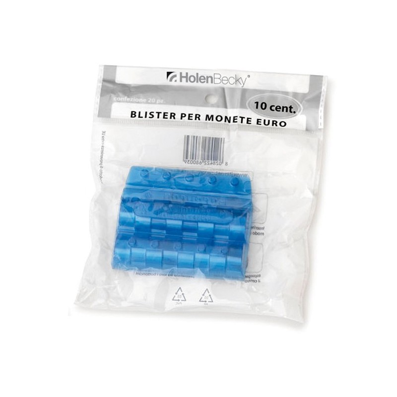 Portamonete PVC 10 cent blu HolenBecky blister 20 pezzi