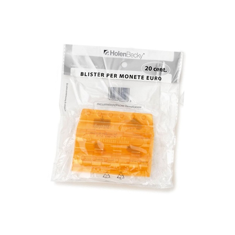 Portamonete PVC 20 cent arancio HolenBecky blister 20 pezzi