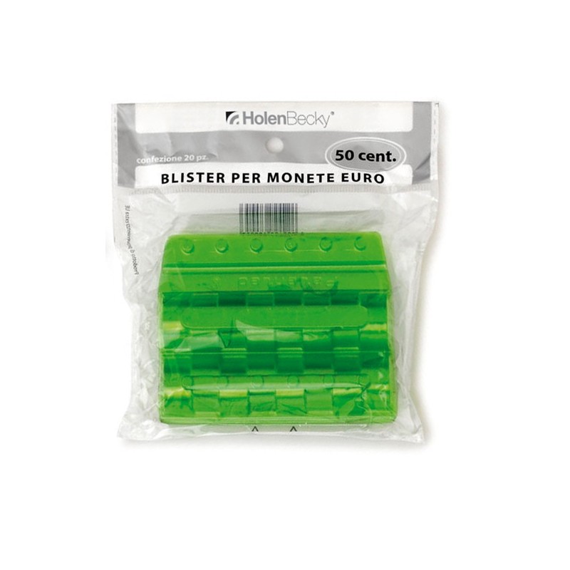 Portamonete PVC 50 cent verde HolenBecky blister 20 pezzi