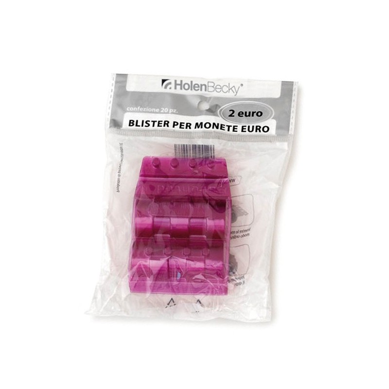 Portamonete PVC 2 euro viola HolenBecky blister 20 pezzi