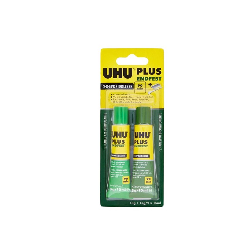 Colla bicomponente Plus 90 min 30 ml (2x15ml) trasparente UHU