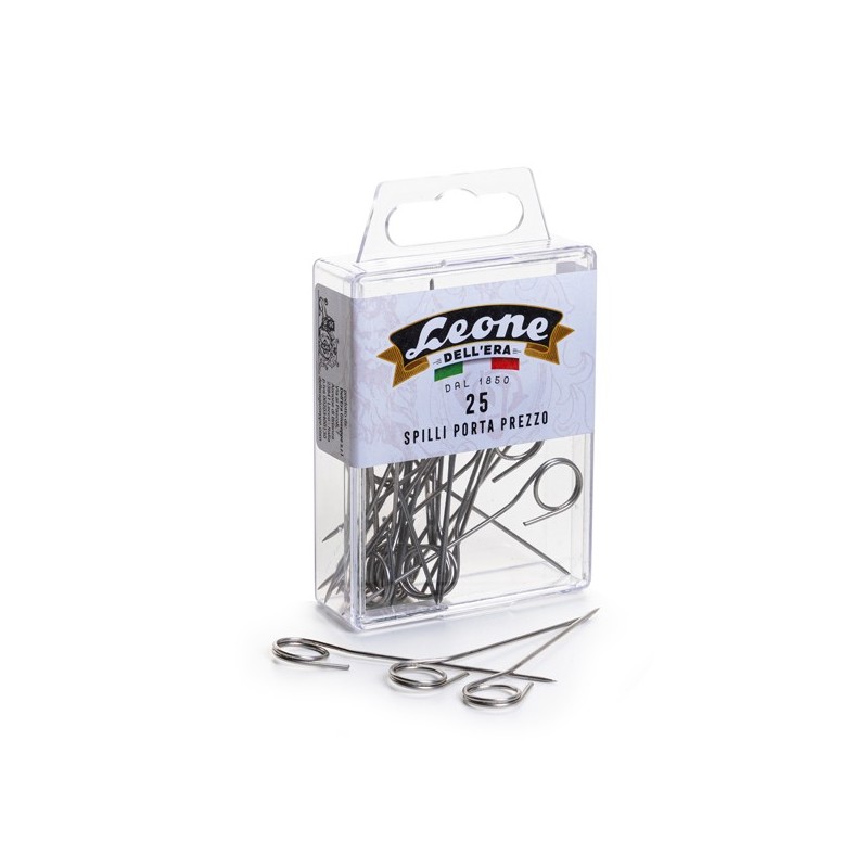 Spilli portaprezzi inox Leone conf. 25 pezzi