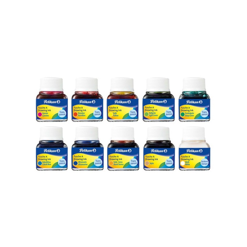 Inchiostro di china 523 colori assortiti 10ml Pelikan