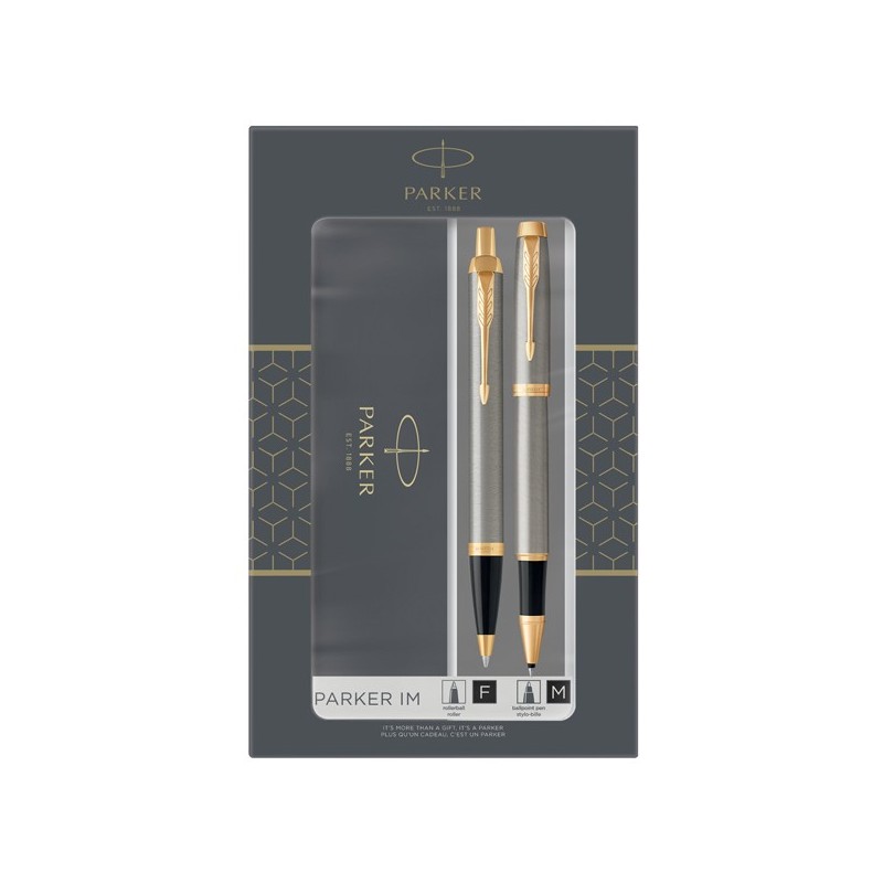 Gift Set Sfera M + roller a sfera IM Brushed metal GT - Parker