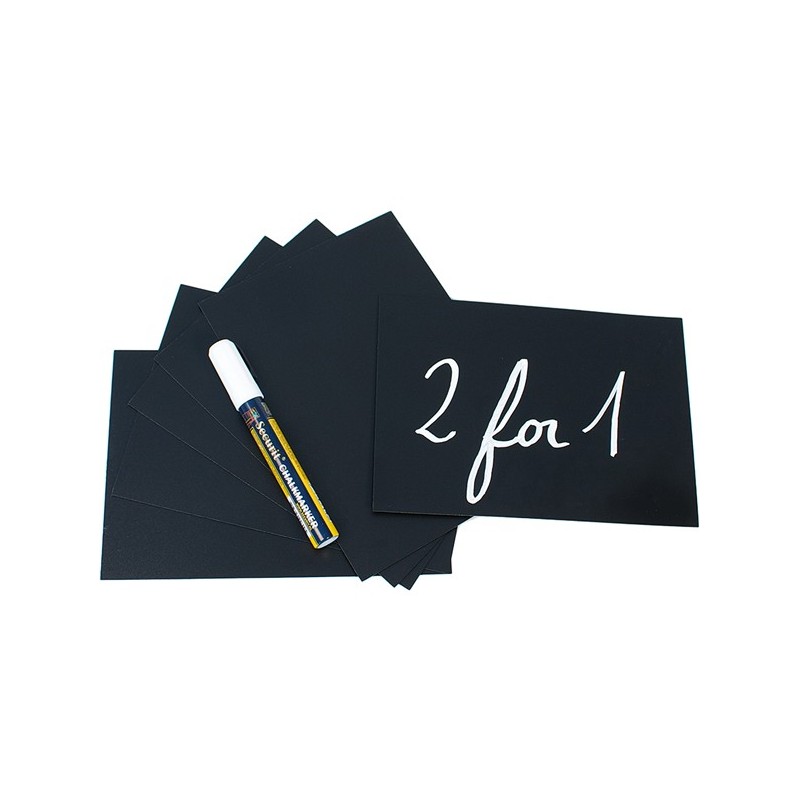 Targhette 10,5 x 15 cm (A6) nero Securit set 20 pezzi